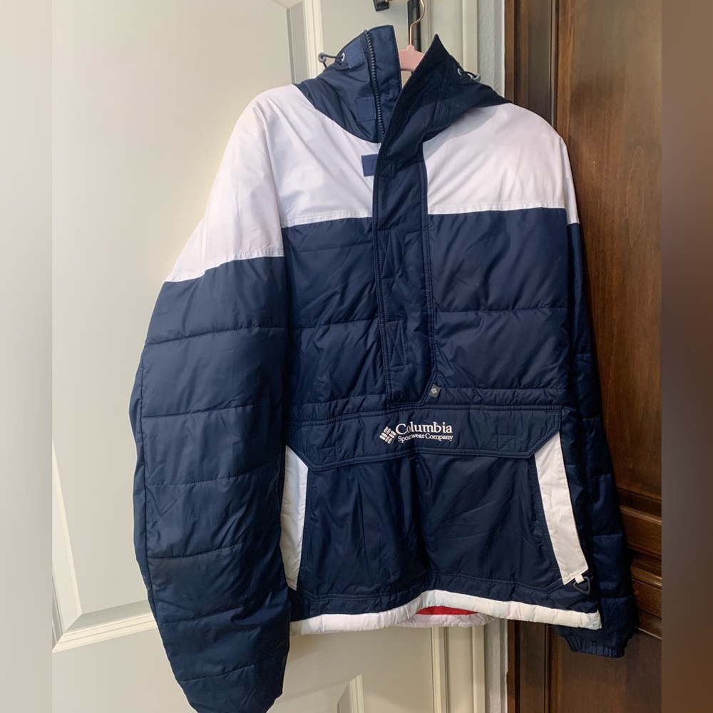 Men’s Red, White, & Blue pullover ski jacket